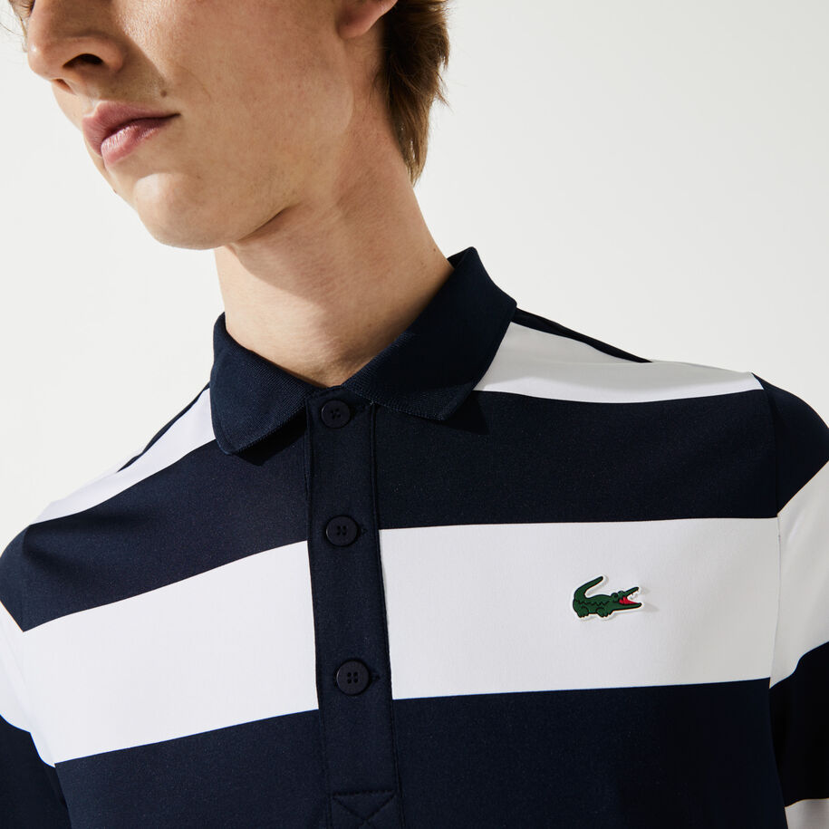 Buy Men’s Lacoste SPORT Striped Breathable Stretch Golf Polo Shirt for ...