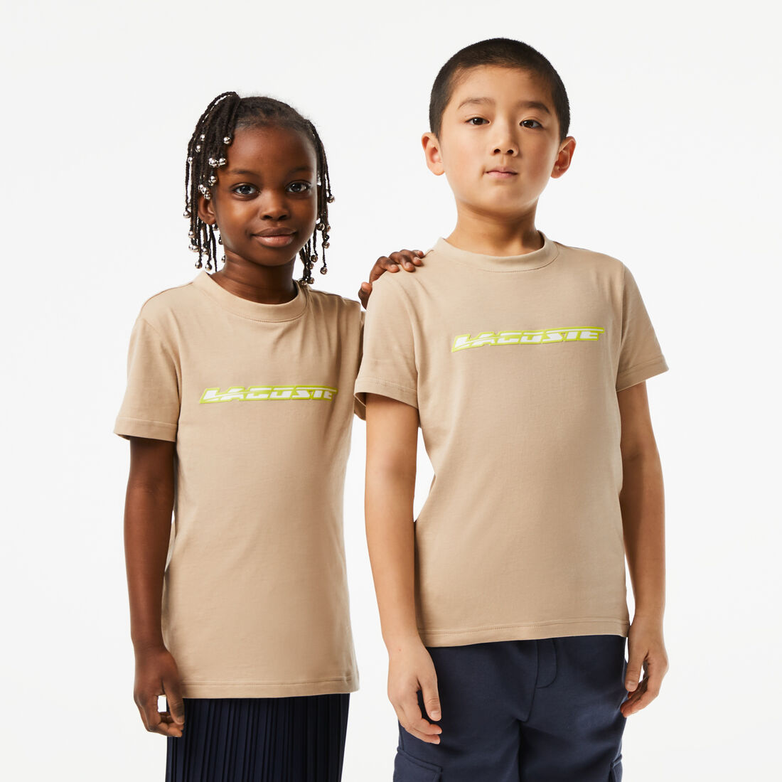 Kids' Lacoste Cotton Jersey T-Shirt with Contrast Marking