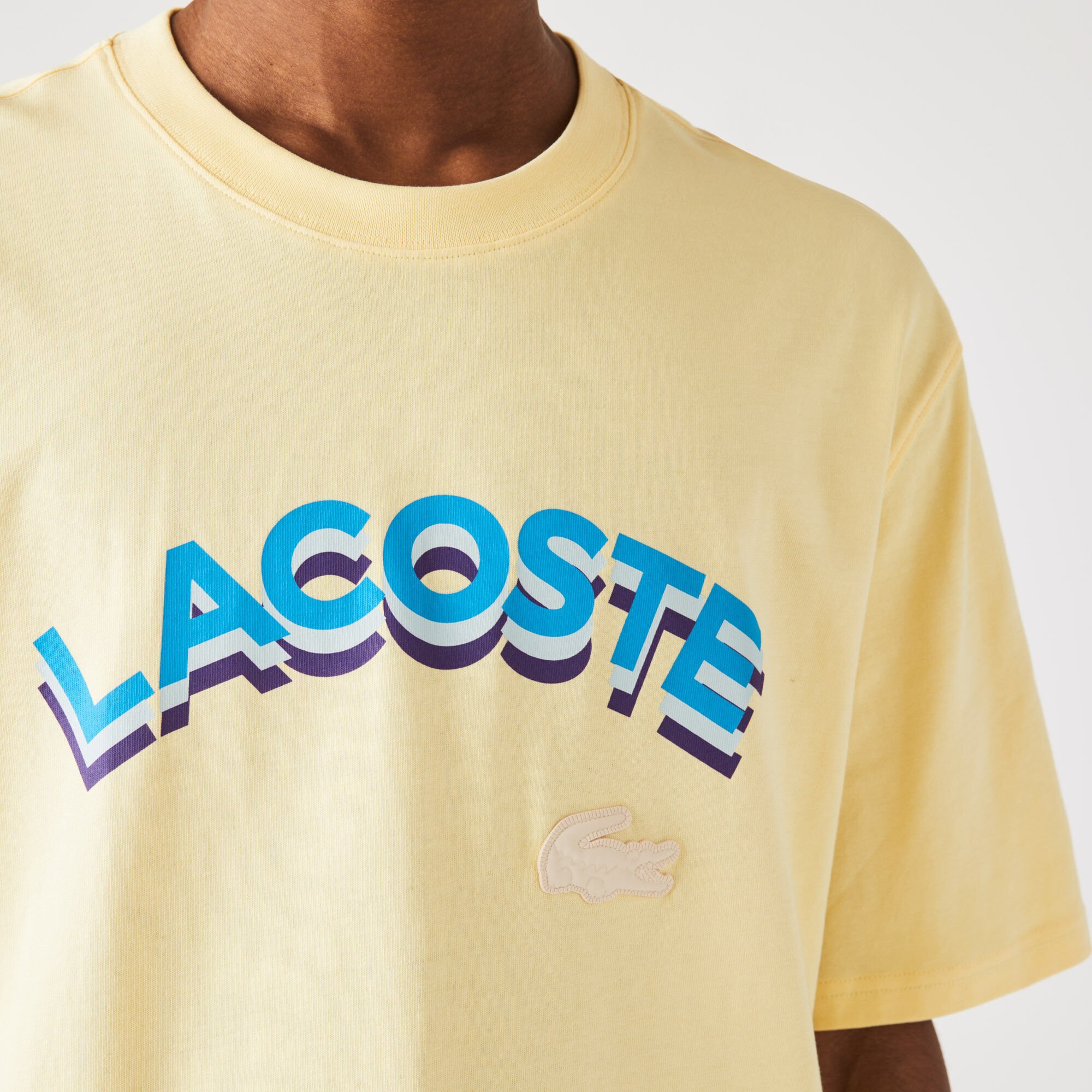 Unisex Lacoste LIVE Loose Fit Lettered Cotton T-shirt