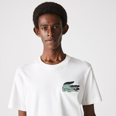 Men's Heritage Crocodile Badge Crew Neck Cotton T-shirt