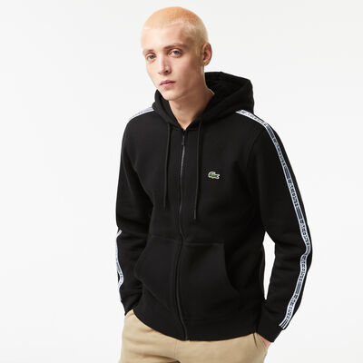 Men’s Classic Fit Zipped Hoodie With Brand Stripes