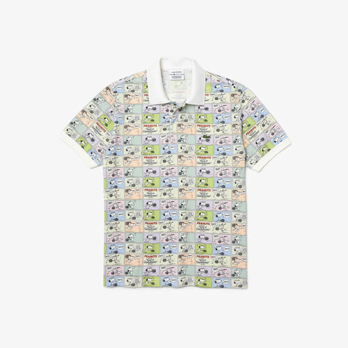 Men’s Lacoste X Peanuts Relaxed Fit Contrast Collar Organic Cotton Polo