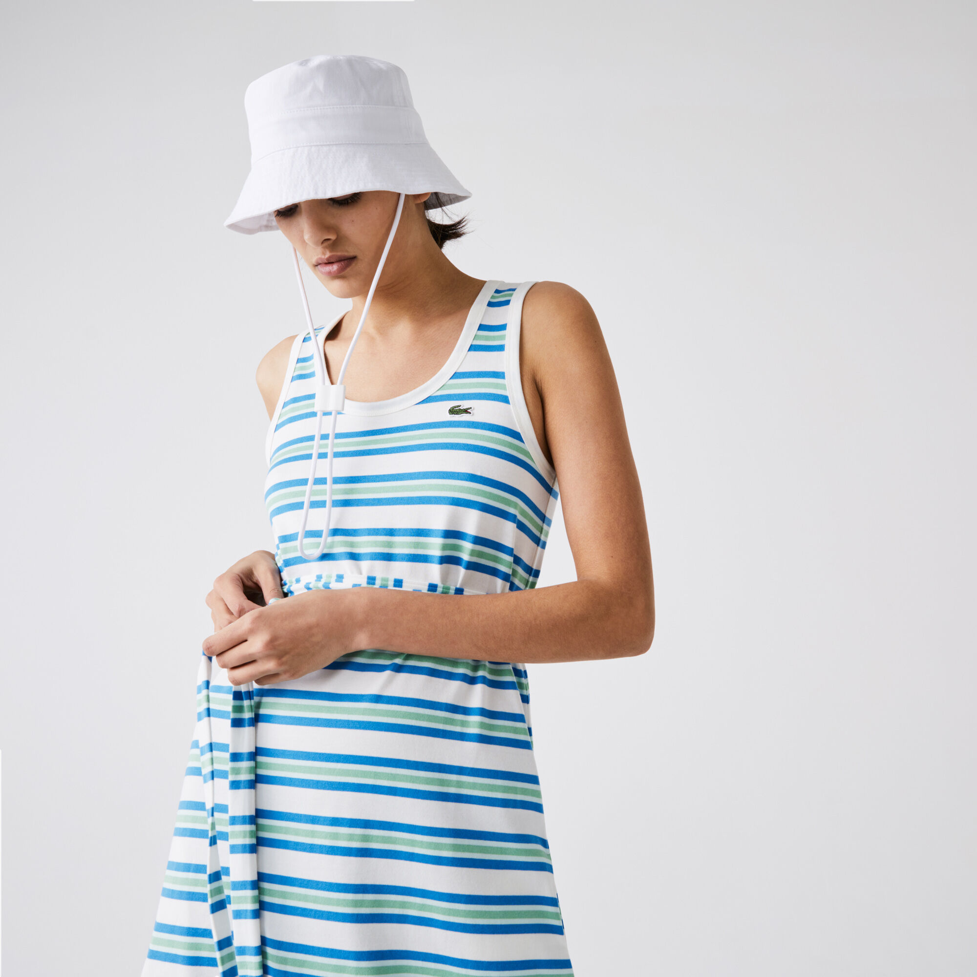 Women’s Long Striped Cotton Tank Top Dress