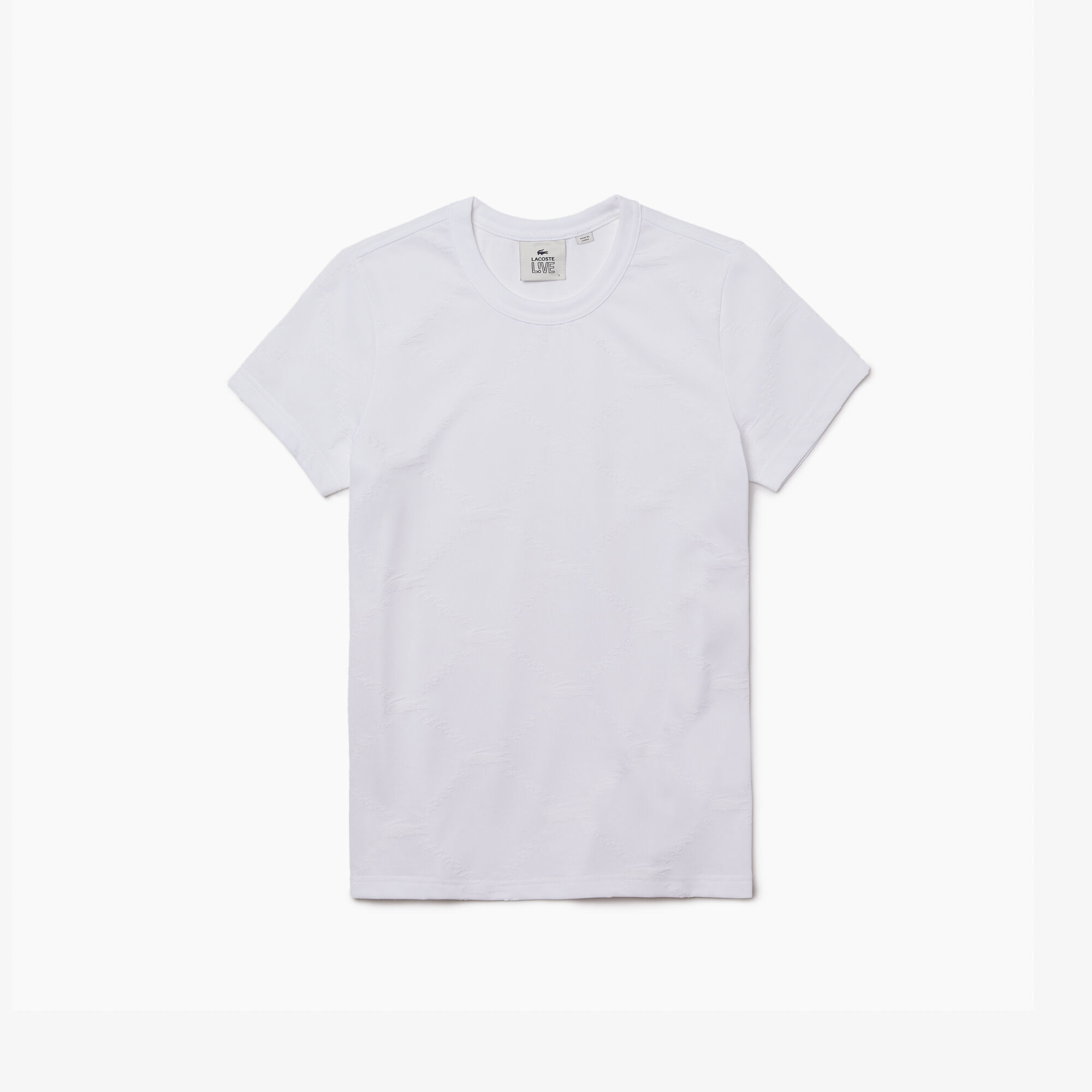 Women’s Lacoste LIVE Crew neck Monogram Patterned T-shirt