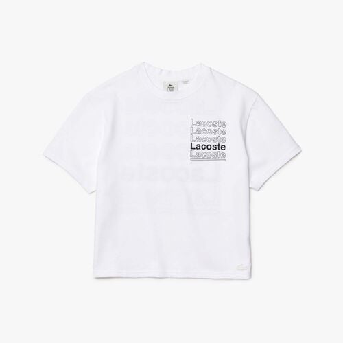 Women’s Lacoste L!ve Crew Neck Loose Print Cotton T-shirt