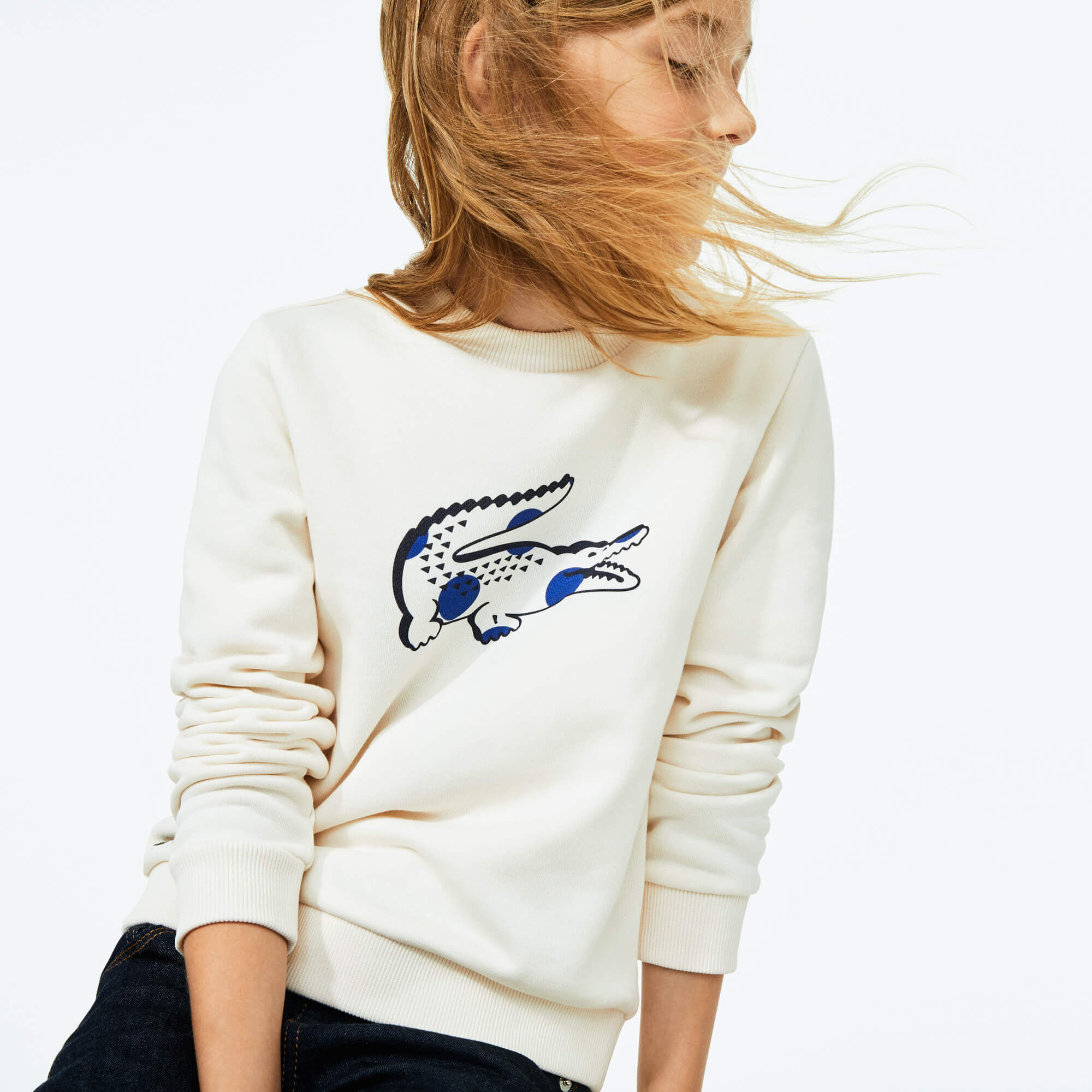 Girl’s Crocodile Print Fleece Sweatshirt