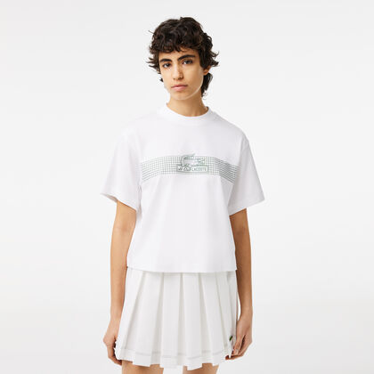 Women's Lacoste Oversize Net Print Jersey T-shirt