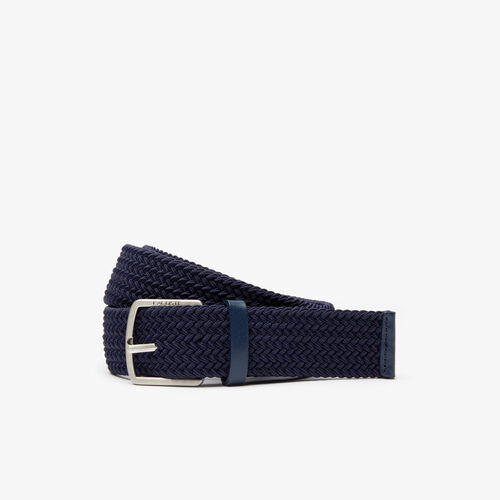 Men's Lacoste Engraved Buckle Stretch Knitted Belt