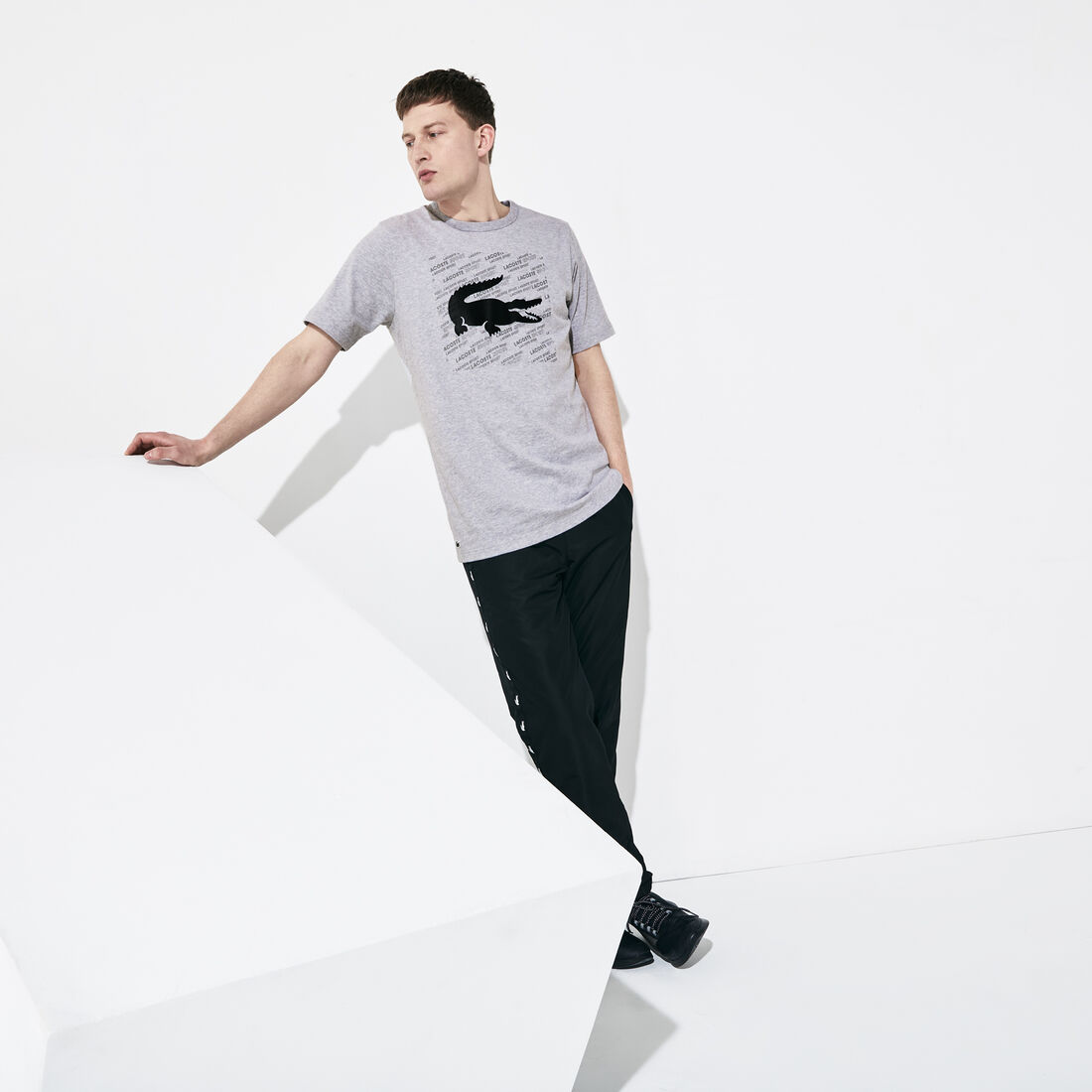 Men's Lacoste SPORT Reflective Crocodile Print Cotton T-shirt