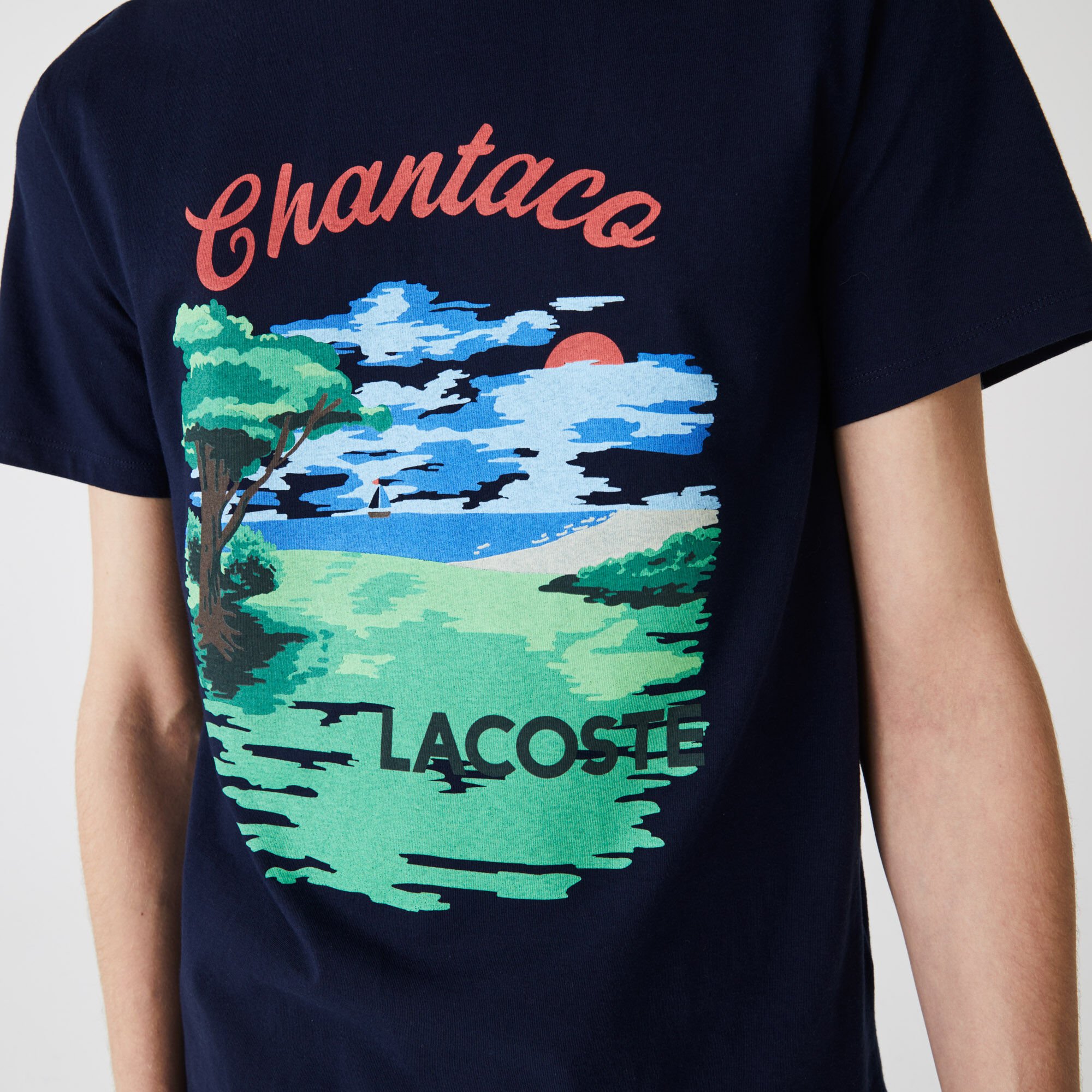 Men’s Crew Neck Landscape Print Cotton T-shirt