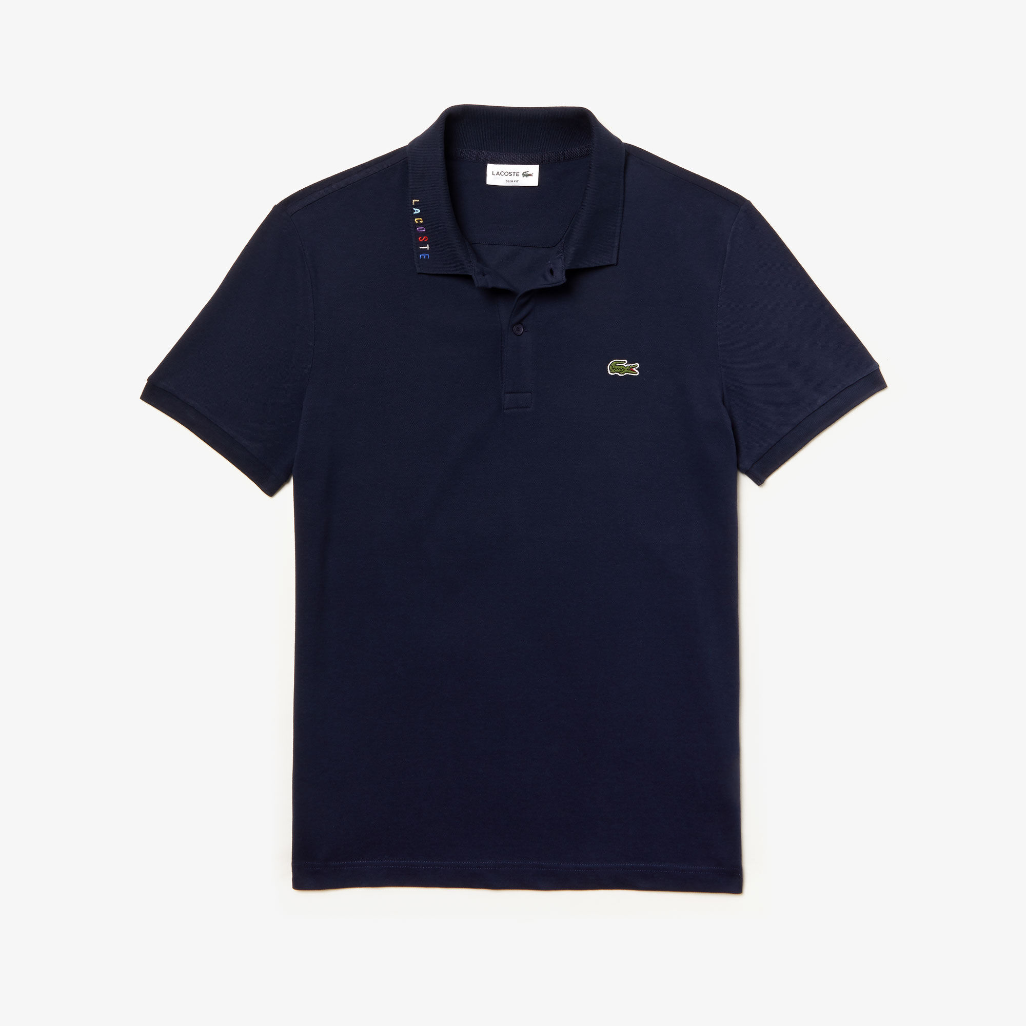 Men's Lacoste Slim Fit Multicoloured Signature Stretch Piqué Polo Shirt