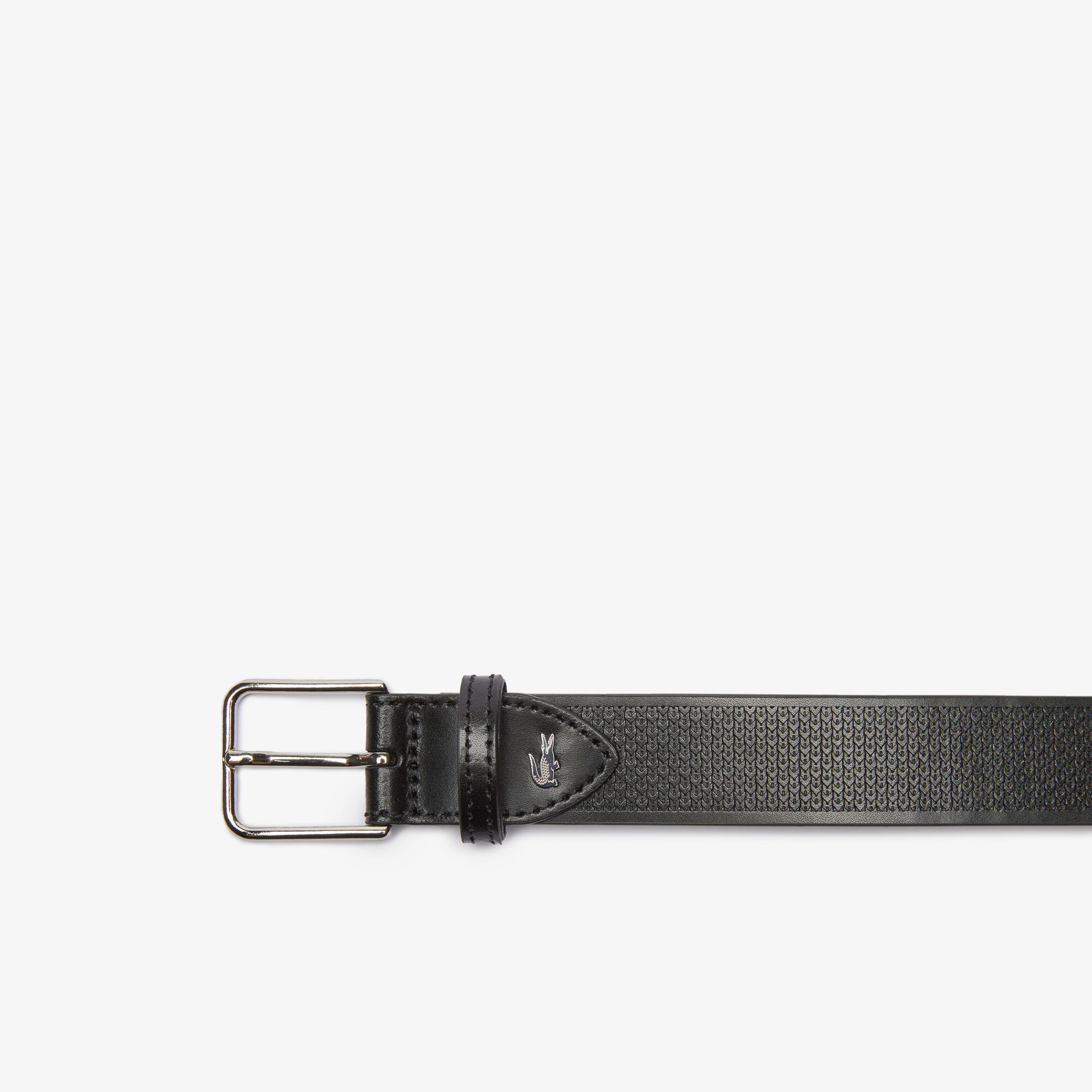 Men's Metal Crocodile Stitched Leather Belt