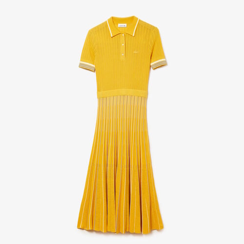 Women’s Cotton Polo Dress With Pleated Skirt