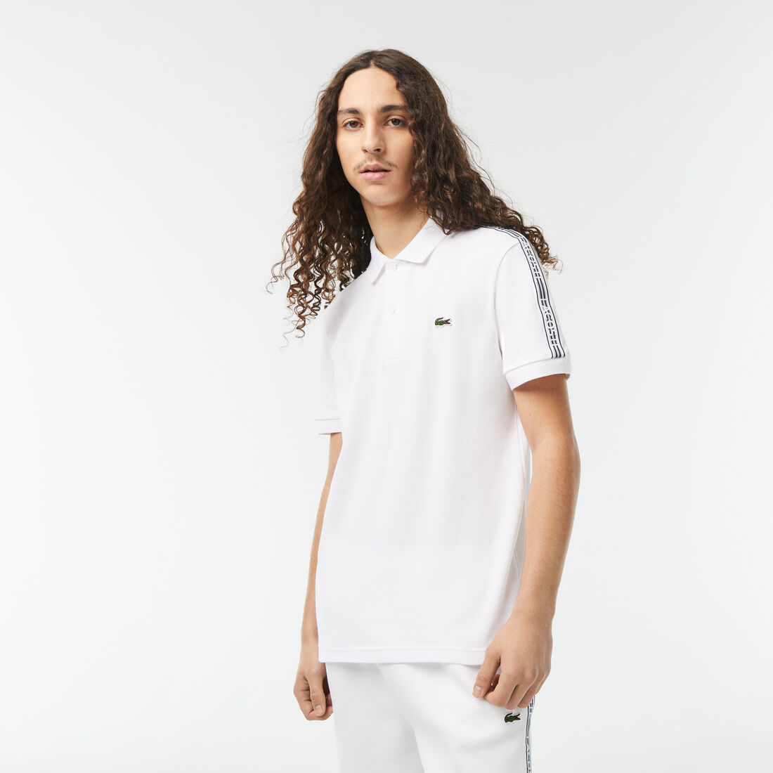 Men’s Lacoste Logo Stripe Piqué Polo Shirt