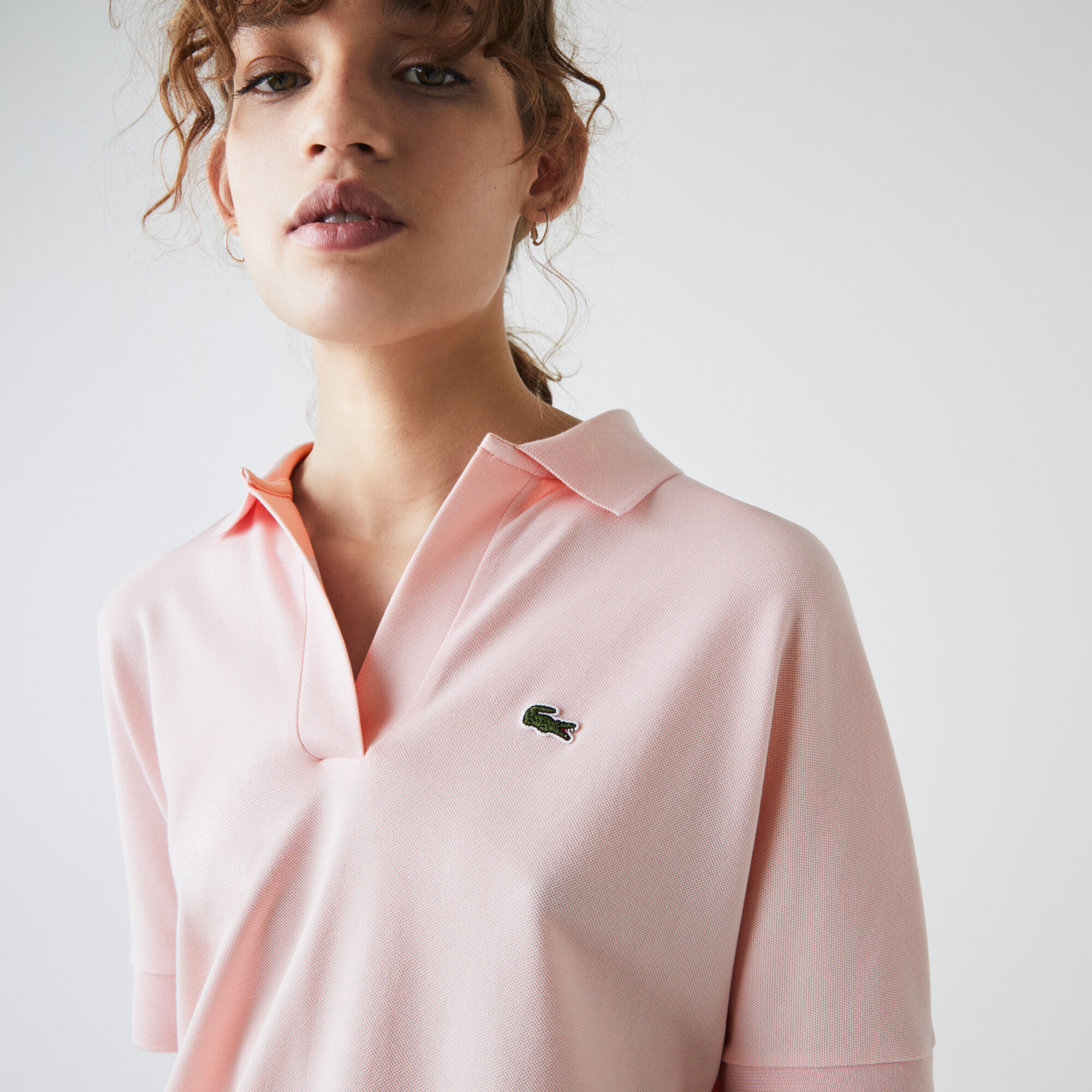 Women's Lacoste Loose fit Flowy Piqué Polo Shirt