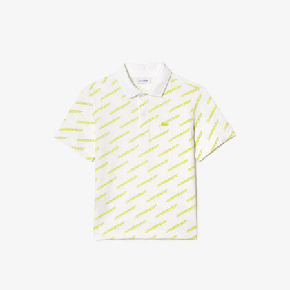 Boys' Lacoste Printed Organic Cotton Polo Shirt