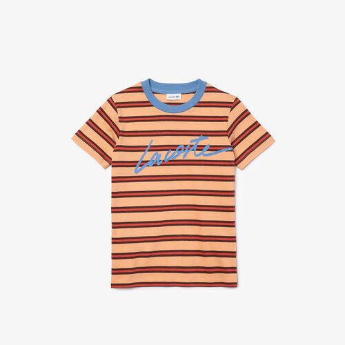 Boys’ Crew Neck Striped Lightweight Cotton T-shirt