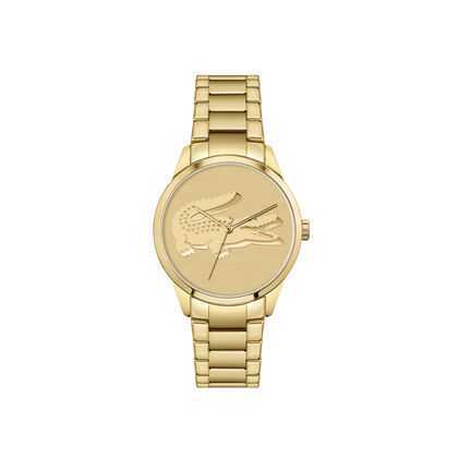 ساعة لاكوست بمينا رفيع ذهبي للنساء مجموعة Lacoste Ladycroc