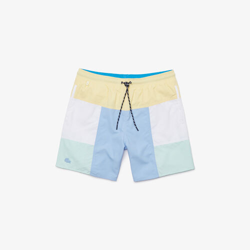Men’s Colourblock Recycled Cloth Long Swimming Trunks