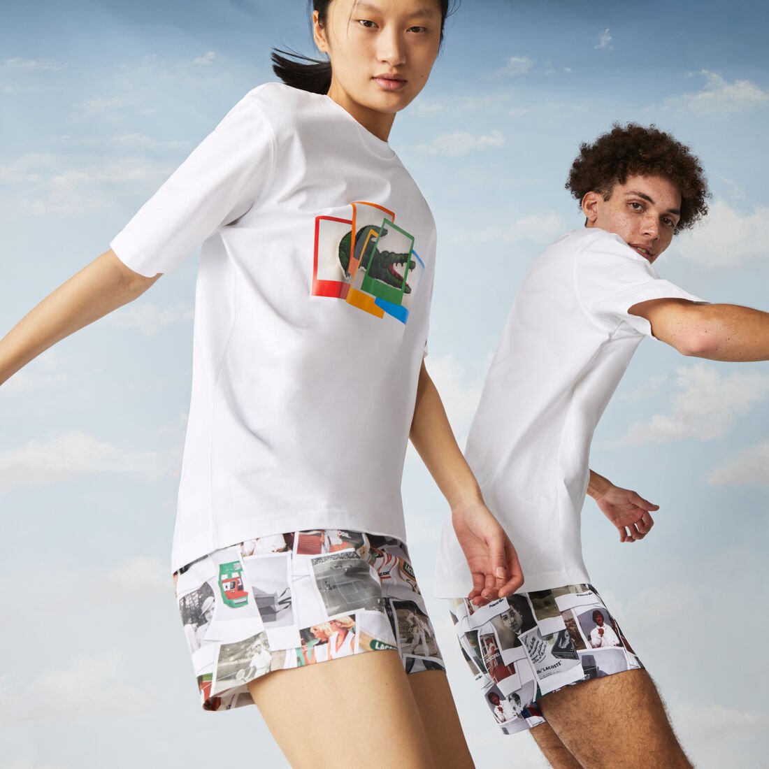 Unisex Lacoste LIVE Polaroid Collaboration Loose Fit Cotton T-shirt