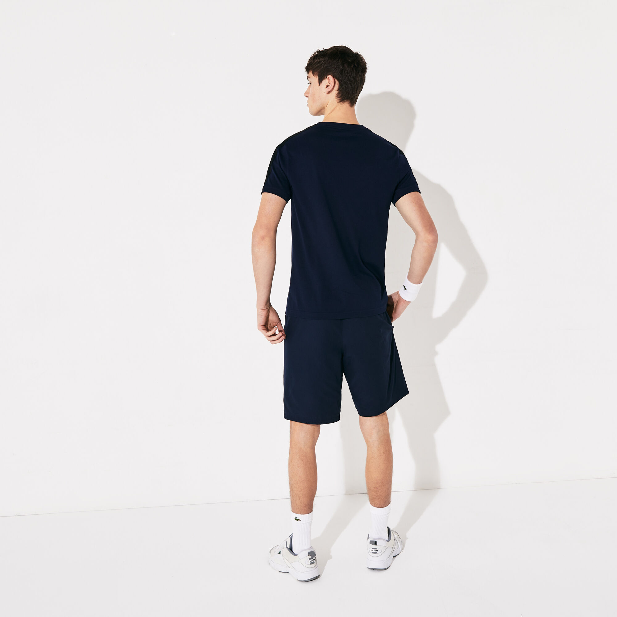 Men's Lacoste SPORT Branded Contrast Striped Light Shorts