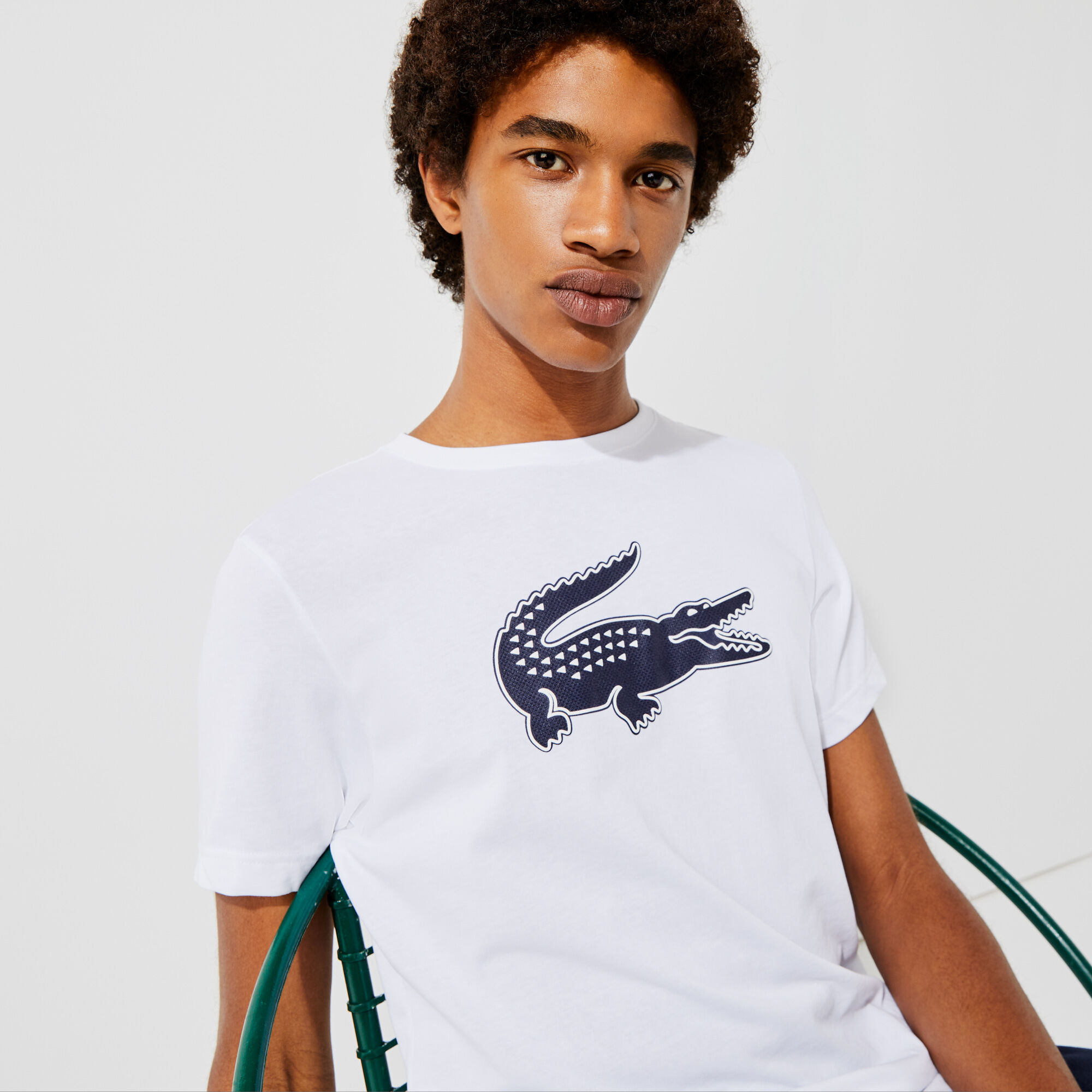 Men's Lacoste SPORT 3D Print Crocodile Breathable Jersey T-shirt