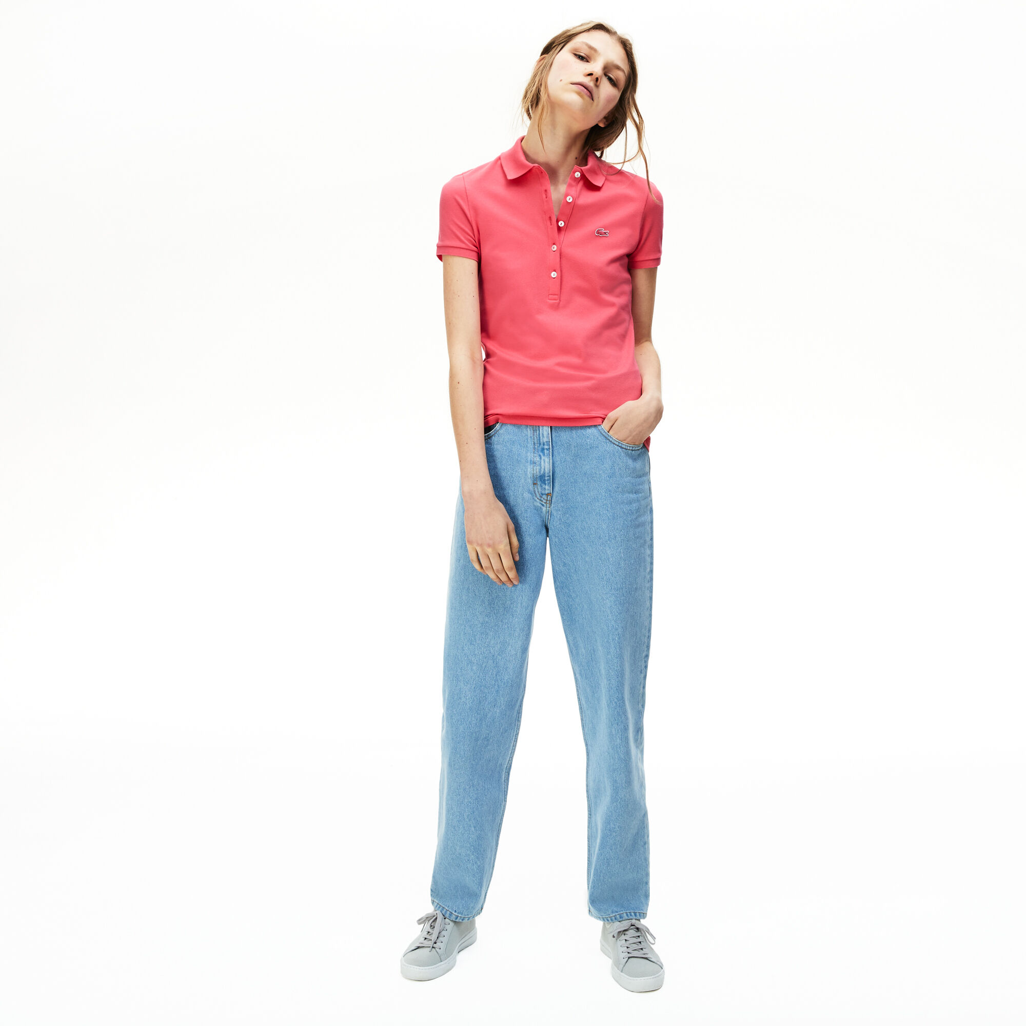Women's Lacoste Slim Fit Stretch Mini Cotton Piqué Polo Shirt